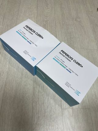 페페로니 2종 세트 클린플러스 덴탈껌 치킨+덕 — 4점을 준 리뷰어가 2021년 8월 올린 사용 사진
