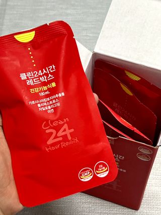 클린24시간 레드박스 1BOX(5포) + 전용보틀(500ml) — 5점을 준 리뷰어가 2024년 1월 올린 사용 사진