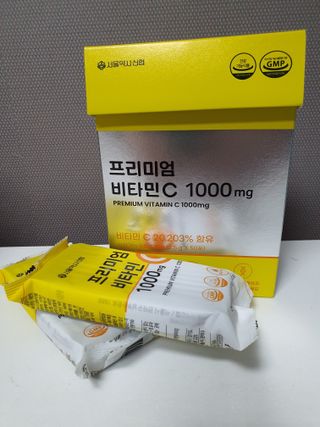 서울약사신협 프리미엄 비타민C 1,000mg_2.5g x 50포 — 4.5점을 준 리뷰어가 2021년 10월 올린 사용 사진