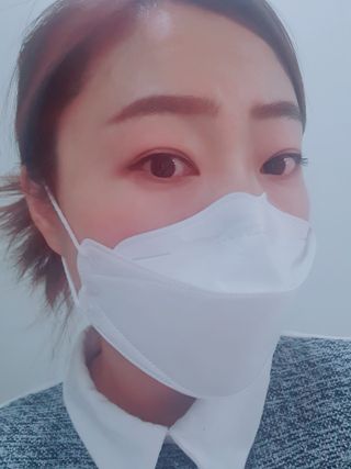 에버그린 순면 끈조절 KF94 마스크 - 화이트 30매 — 5점을 준 리뷰어가 2021년 4월 올린 사용 사진