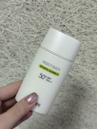 아이레시피 모이스트터치 스포츠 선밀크 50ml (SPF50+ PA+++) — 5점을 준 리뷰어가 2023년 6월 올린 사용 사진