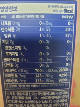 비타앤C 레몬맛, 망고맛 — 5점을 준 리뷰어가 2021년 6월 올린 사용 사진