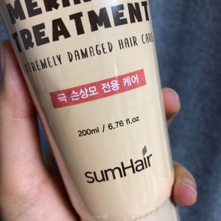 썸헤어 / SUMHAIR 썸헤어 프로틴 리치 머랭 트리트먼트 극손상모 전용 케어 — 5점을 준 리뷰어가 2021년 5월 올린 사용 사진