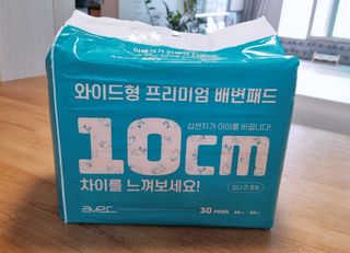 아베크 펫 와이드 프리미엄 대형 애견 강아지 배변 패드 30매 1팩 80g — 5점을 준 리뷰어가 2021년 7월 올린 사용 사진