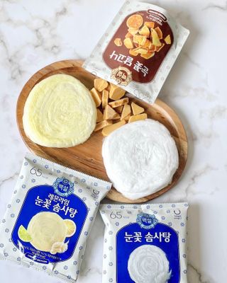 딜라이트 프로젝트  달콤한 눈꽃 간식세트( 눈꽃 솜사탕 / 레몬라임 솜사탕 / 달고나 총 7EA+스마트톡 증정) — 4점을 준 리뷰어가 2022년 5월 올린 사용 사진