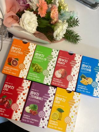 참앤들황토농원 7가지 맛! 탄산 톡톡! 스파클링! 데이앤 콤부차 7종 10포 1박스씩 ★총 7박스★ — 5점을 준 리뷰어가 2023년 1월 올린 사용 사진