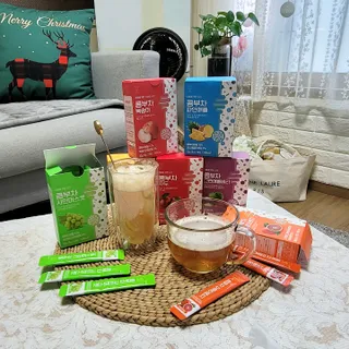 참앤들황토농원 7가지 맛! 탄산 톡톡! 스파클링! 데이앤 콤부차 7종 10포 1박스씩 ★총 7박스★ — 3점을 준 리뷰어가 2023년 1월 올린 사용 사진