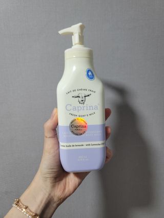 카프리나 산양밀크 모이스춰라이징 바디로션 350ml(라벤더향) — 5점을 준 리뷰어가 2023년 5월 올린 사용 사진