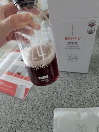 클린24시간 1BOX(5포) + 전용보틀(500ml) — 5점을 준 리뷰어가 2022년 7월 올린 사용 사진