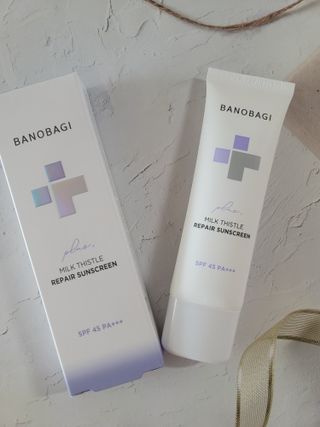 바노바기 코스메틱 바노바기 밀크씨슬 리페어 시카 선스크린 플러스 50ml — 5점을 준 리뷰어가 2023년 2월 올린 사용 사진