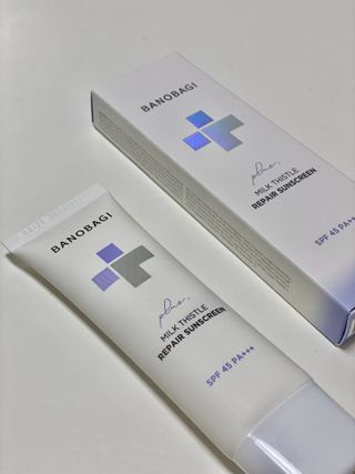 바노바기 코스메틱 바노바기 밀크씨슬 리페어 시카 선스크린 플러스 50ml — 5점을 준 리뷰어가 2023년 2월 올린 사용 사진