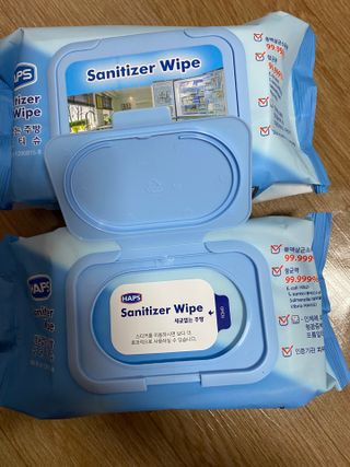햅스 세균없는 주방 대형 2팩, HAPS sanitizer wipe — 5점을 준 리뷰어가 2022년 2월 올린 사용 사진