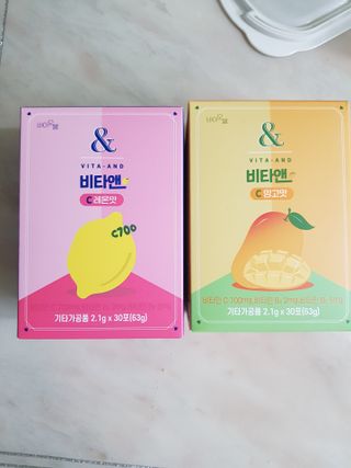 비타앤C 레몬맛, 망고맛 — 5점을 준 리뷰어가 2021년 5월 올린 사용 사진