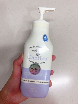 카프리나 산양밀크 모이스춰라이징 바디로션 350ml(라벤더향) — 4점을 준 리뷰어가 2023년 5월 올린 사용 사진