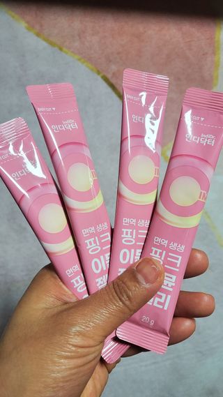 [인디닥터] 면역 생생 핑크 이뮨 젤리 — 5점을 준 리뷰어가 2022년 4월 올린 사용 사진