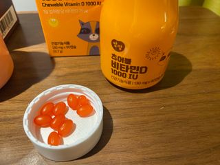 앙팡 츄어블 비타민D 1000 IU 130mg x 90정 — 5점을 준 리뷰어가 2022년 11월 올린 사용 사진