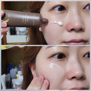 산다화 비타민C 화이트닝 크림 — 5점을 준 리뷰어가 2023년 5월 올린 사용 사진