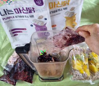 수플먼트 나는 마신닭!! 닭가슴살 주스키트, 먹기 힘들었던 닭가슴살 이제는 마시자 — 5점을 준 리뷰어가 2022년 12월 올린 사용 사진