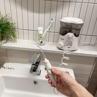 주식회사 클린디 [클린디] 양치 후 남은 이물질, 물치실로 완벽 제거 🦷 구강세정기 세트 [맞춤 칫솔 + 치약 포함] — 5점을 준 리뷰어가 2021년 12월 올린 사용 사진
