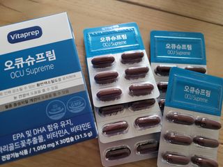 뉴트리션팩토리 비타프렙 오큐슈프림 루테인 오메가3 1050mg — 5점을 준 리뷰어가 2021년 8월 올린 사용 사진