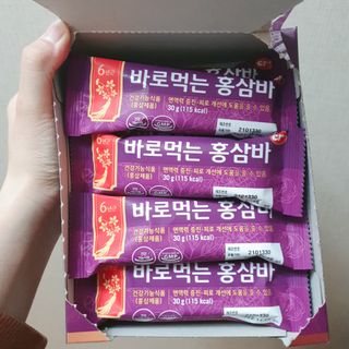 씨알푸드 건강기능식품 6년근 홍삼 함유, 바로먹는 홍삼바 30g 12개입 — 3점을 준 리뷰어가 2022년 3월 올린 사용 사진