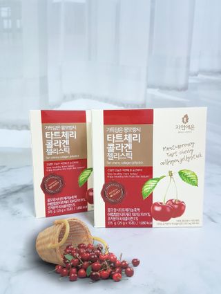 자연에온 가득담은 몽모랑시 타트체리 콜라겐 젤리스틱 — 5점을 준 리뷰어가 2020년 12월 올린 사용 사진