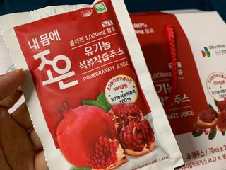 농업회사법인조은 유기농 석류 NFC 착즙주스 70ml 30포 — 5점을 준 리뷰어가 2021년 10월 올린 사용 사진