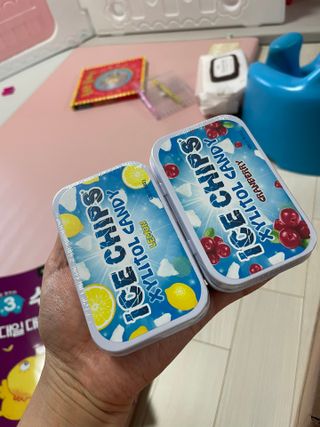 [아이스칩스] 무설탕 비건 자일리톨 캔디 7종 2개기준 — 3.5점을 준 리뷰어가 2021년 6월 올린 사용 사진