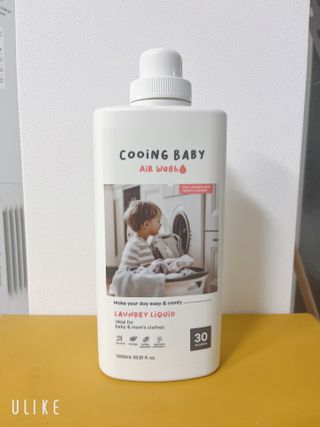 쿠잉베이비 에어워시 세탁세제,섬유유연제 1L — 5점을 준 리뷰어가 2023년 2월 올린 사용 사진