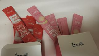 인디닥터 면역 생생 핑크 이뮨 젤리 + 타이탄 BCAA 프로틴 젤리스틱 — 5점을 준 리뷰어가 2022년 5월 올린 사용 사진