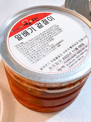 셰프애찬 알배기 겉절이 김치 1kg — 5점을 준 리뷰어가 2022년 11월 올린 사용 사진