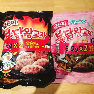 삼양냉동 [삼양] 얇은피불닭왕교자+얇은피까르보불닭왕교자 총4팩 — 5점을 준 리뷰어가 2021년 2월 올린 사용 사진