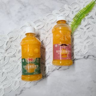 탐라원 제주의 맛, 몬딱주스 4종세트 - 한라봉몬딱주스, 천혜향몬딱주스, 청귤에이드, 당근몬딱주스 — 3.5점을 준 리뷰어가 2021년 8월 올린 사용 사진