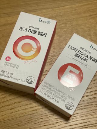 인디닥터 면역 생생 핑크 이뮨 젤리 + 타이탄 BCAA 프로틴 젤리스틱 — 5점을 준 리뷰어가 2022년 6월 올린 사용 사진