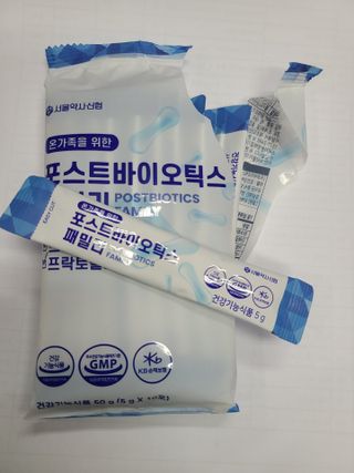 서울약사신협_포스트바이오틱스패밀리_5g x 100포 — 4점을 준 리뷰어가 2021년 3월 올린 사용 사진