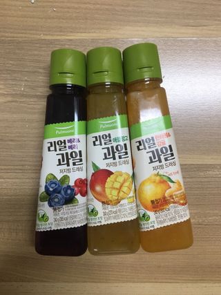 [풀무원] 리얼 과일  저지방 드레싱 240g 3종 — 5점을 준 리뷰어가 2021년 3월 올린 사용 사진
