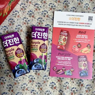 [롯데칠성] 야채듬뿍 더'진한 [롯데칠성] 야채는 이제 COLORFULL! 야채듬뿍  더 진한 레드 4개 +퍼플 4개 (총 8개) — 5점을 준 리뷰어가 2023년 6월 올린 사용 사진