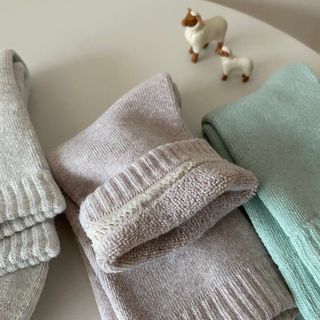 [사이즈가 있는 양말 필로이]여자 순면 통파일 꿀잠 수면 양말【 S, M, L 】3가지 사이즈_컬러 랜덤 3족 — 5점을 준 리뷰어가 2022년 10월 올린 사용 사진