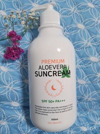 [닥터문] 프리미엄 알로에베라 선크림 500ml — 5점을 준 리뷰어가 2022년 6월 올린 사용 사진