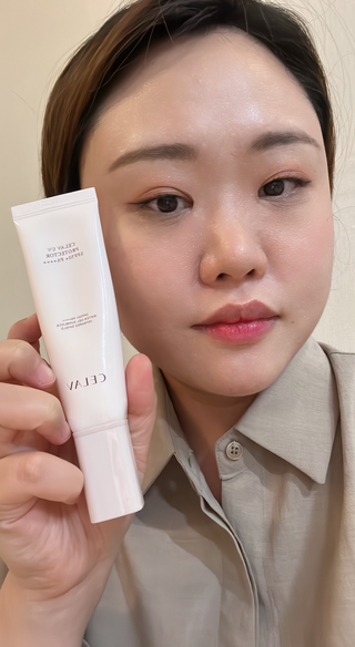 프리마인 선크림만 바꿨을 뿐인데 매일 물 2L챙겨먹고 기초케어 완벽하게 한 물빛피부 완성,셀라브UV프로텍터 — 5점을 준 리뷰어가 2023년 6월 올린 사용 사진