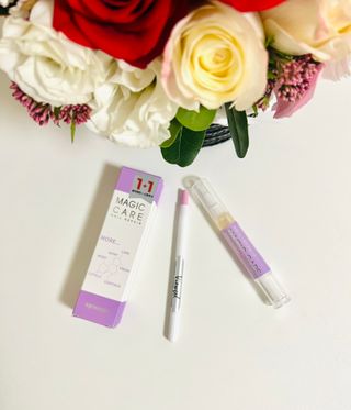 1+2 뷰젤 매직케어 손톱영양제+스톤푸셔+코인타올 셀프 네일케어 — 4점을 준 리뷰어가 2022년 10월 올린 사용 사진