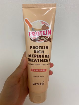 썸헤어 / SUMHAIR 썸헤어 프로틴 리치 머랭 트리트먼트 극손상모 전용 케어 — 5점을 준 리뷰어가 2021년 6월 올린 사용 사진