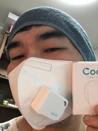 주식회사 휴레브 Cool Fit(마스크 공기 순환 장치) — 5점을 준 리뷰어가 2022년 11월 올린 사용 사진