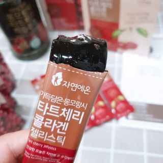 자연에온 몽모랑시 타트체리 3종 세트 구성 - 저분자콜라겐젤리, NFC 착즙주스 — 5점을 준 리뷰어가 2021년 7월 올린 사용 사진