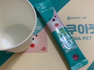 펫시랩 반려견용 액상 프리바이오틱스 아쿠아펫 — 5점을 준 리뷰어가 2021년 1월 올린 사용 사진