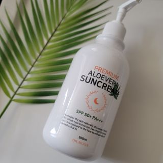 [닥터문] 프리미엄 알로에베라 선크림 500ml — 5점을 준 리뷰어가 2022년 6월 올린 사용 사진