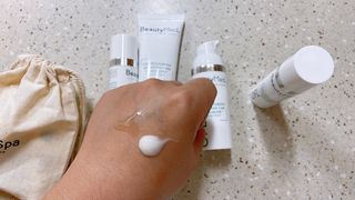 프랑스 뷰티메드 OFL 리밸런싱 케어 3종 키트 (OFL세럼 30ml & 딸라스파 어메니티 4종 증정) — 5점을 준 리뷰어가 2022년 8월 올린 사용 사진