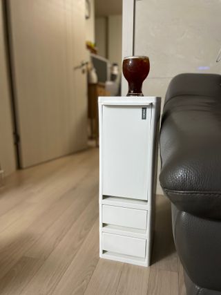창신리빙 [프랑코 스마트 슬림 휴지통] 똑똑한 정리 수납 — 5점을 준 리뷰어가 2021년 8월 올린 사용 사진
