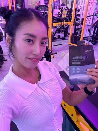 일일하우 슬리밍 플랜B 고소한 귀리맛, 진한 카카오맛 (체중조절식) — 5점을 준 리뷰어가 2023년 7월 올린 사용 사진