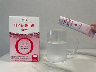 [음료수 대신 가능!]  빠르게 흡수되는 아임오 타먹는 콜라겐 1박스 — 5점을 준 리뷰어가 2023년 3월 올린 사용 사진